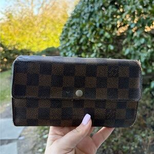 Louis Vuitton Damier Brown Checkered Women's Wallet